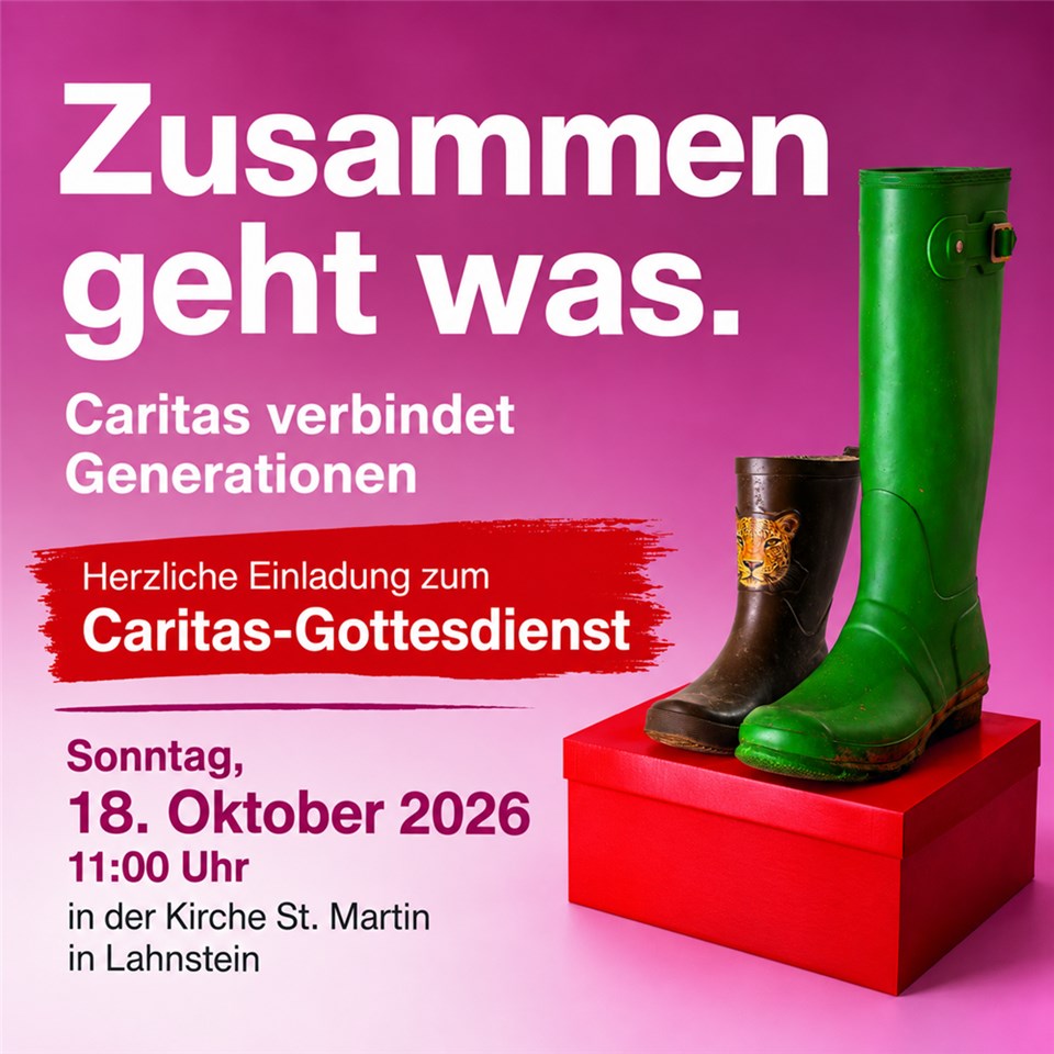 Das Plakat zum Caritas-Gottesdienst in Lahnstein.